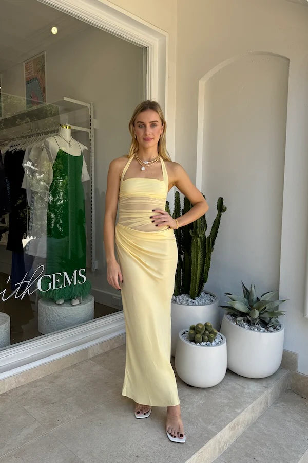 Hire BENNI Gina Maxi Dress in Butter Yellow – SUSTAINABLY. The Dress Hire