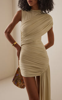 Hire DE LA VALI Ravenna Mini Dress in Ivory Buttercream Jersey