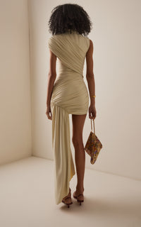Hire DE LA VALI Ravenna Mini Dress in Ivory Buttercream Jersey