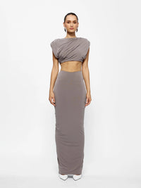 Hire EFFIE KATS Bacall Crop Top in Nutmeg