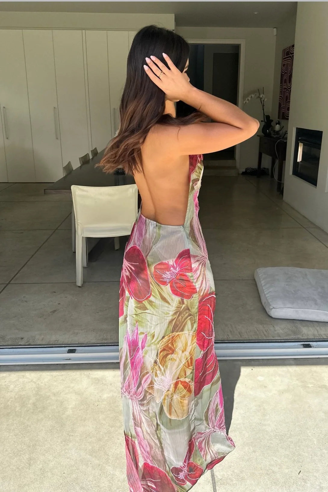 Hire JADED LONDON Dahlia Hand-Beaded Backless Chiffon Maxi Dress SUSTAINABLY. The Dress Hire Hire JADED LONDON Dahlia Hand-Beaded Backless Chiffon Maxi Dress SUSTAINABLY. The Dress Hire