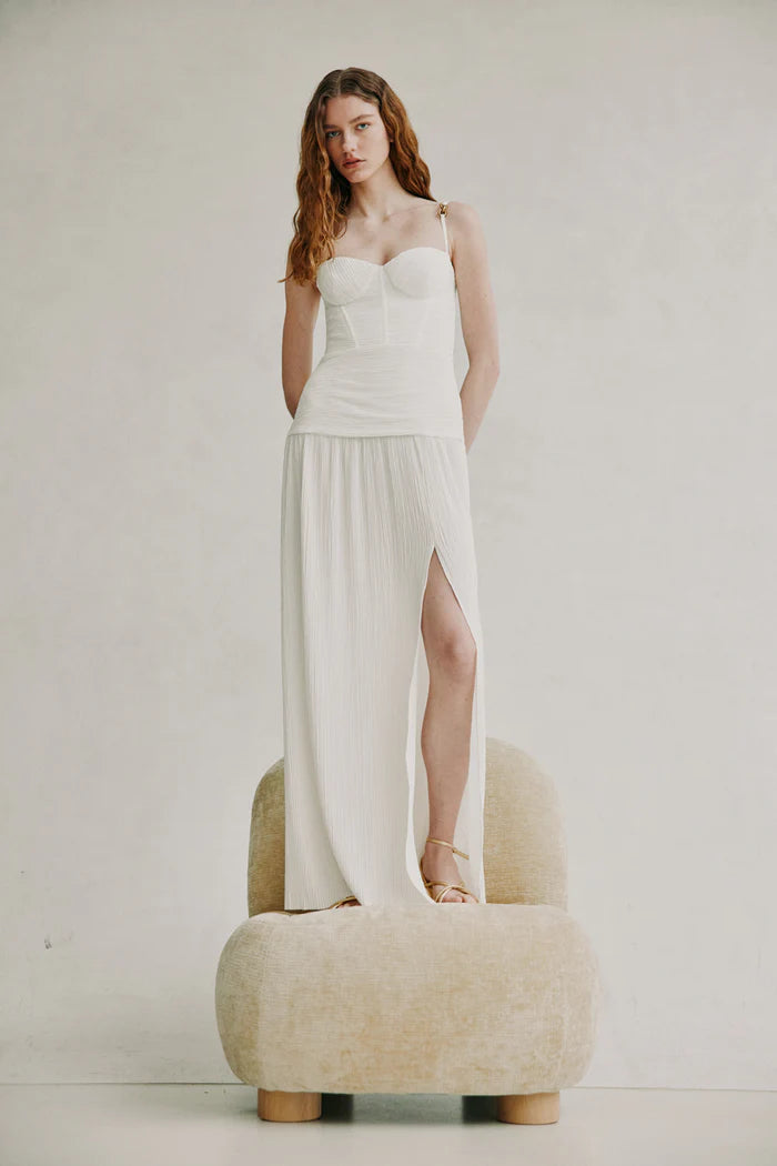 Hire MANNING CARTELL Double Time Pleat Dress In White SUSTAINABLY. The Dress Hire Hire MANNING CARTELL Double Time Pleat Dress In White SUSTAINABLY. The Dress Hire