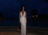 Hire MISHA Jennifer Cupro Maxi Dress in Ivory