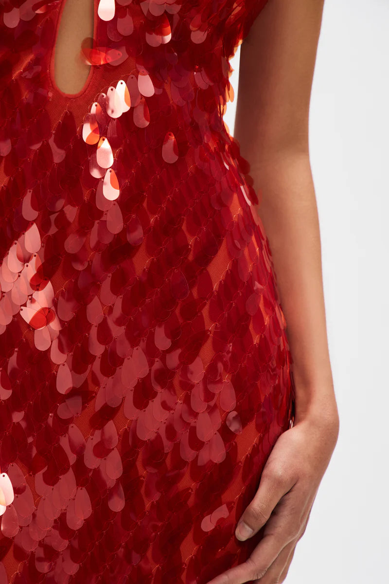 misha red sequin dress Misha Sapphire Sequin Maxi Dress Red Size XXS / AU 4 & S / AU 8