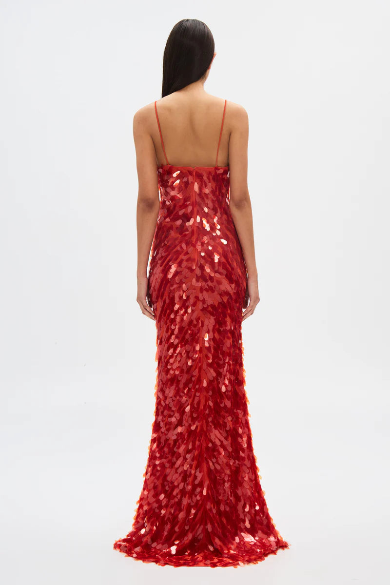 Hire MISHA Sapphire Sequin Maxi Dress in Red