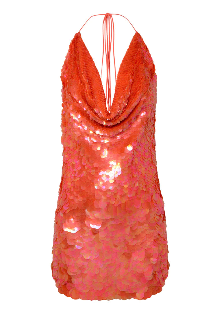 Hire RAT & BOA Malika Mini Dress in Orange Sequin – SUSTAINABLY. The Dress  Hire