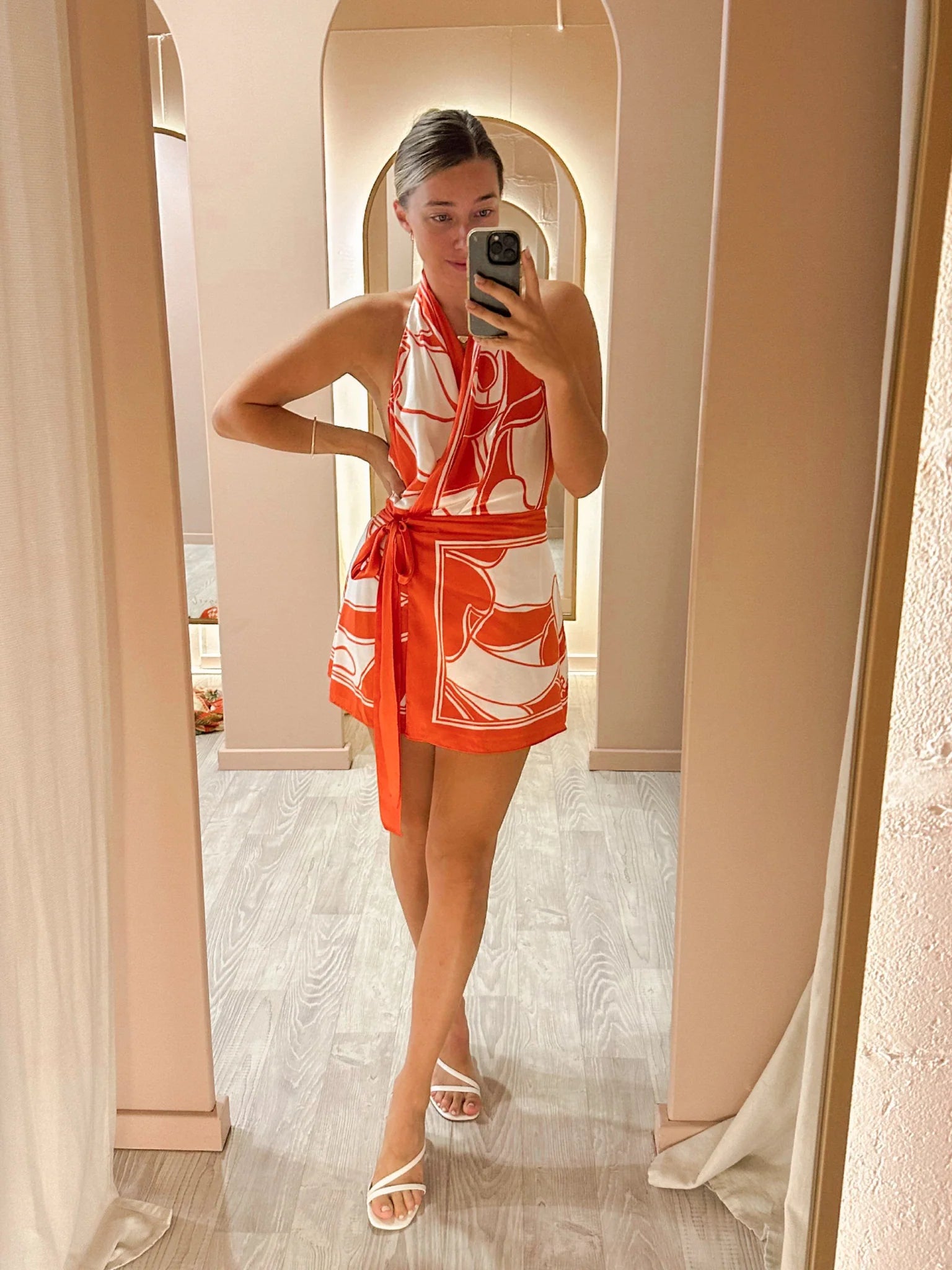 jewellery with halter neck dress White halter neck dress with crystal flower