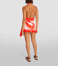 Hire SIR THE LABEL Ramona Wrap Halter Mini Dress in Mariposa Lily