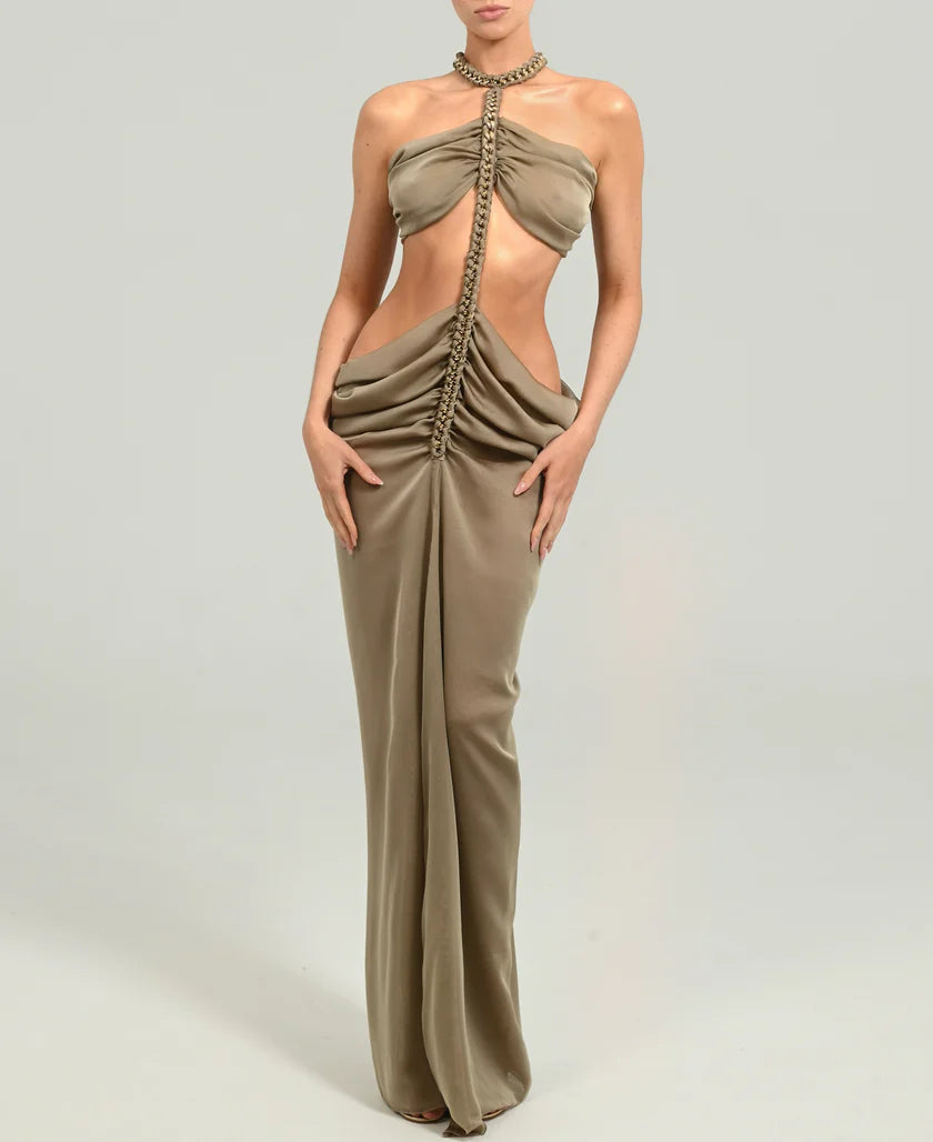 Hire THE DOLLS HOUSE Karlie Maxi Dress in Blondie