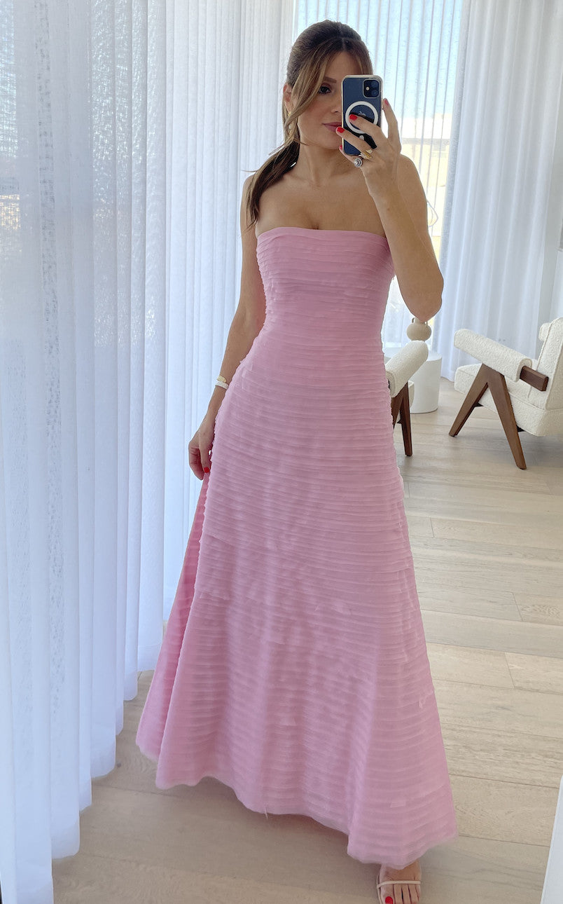 Hire AJE Soundscape Maxi Dress in Chalk Pink – SUSTAINABLY. The Dress Hire