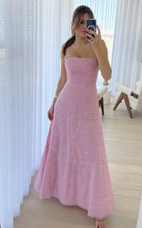 Hire AJE Soundscape Maxi Dress in Chalk Pink