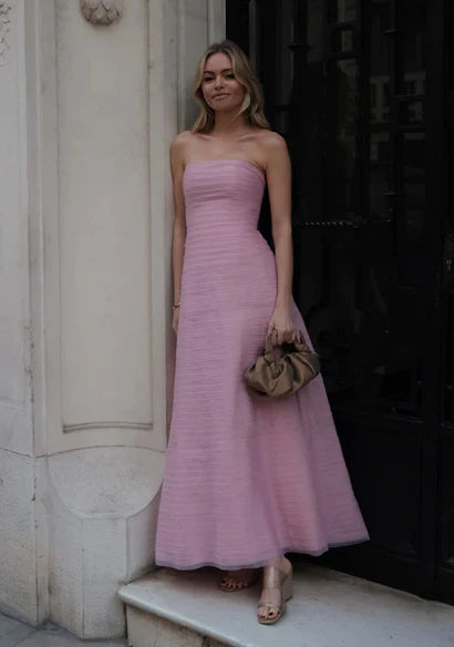 Hire AJE Soundscape Maxi Dress in Chalk Pink