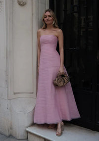 Hire AJE Soundscape Maxi Dress in Chalk Pink