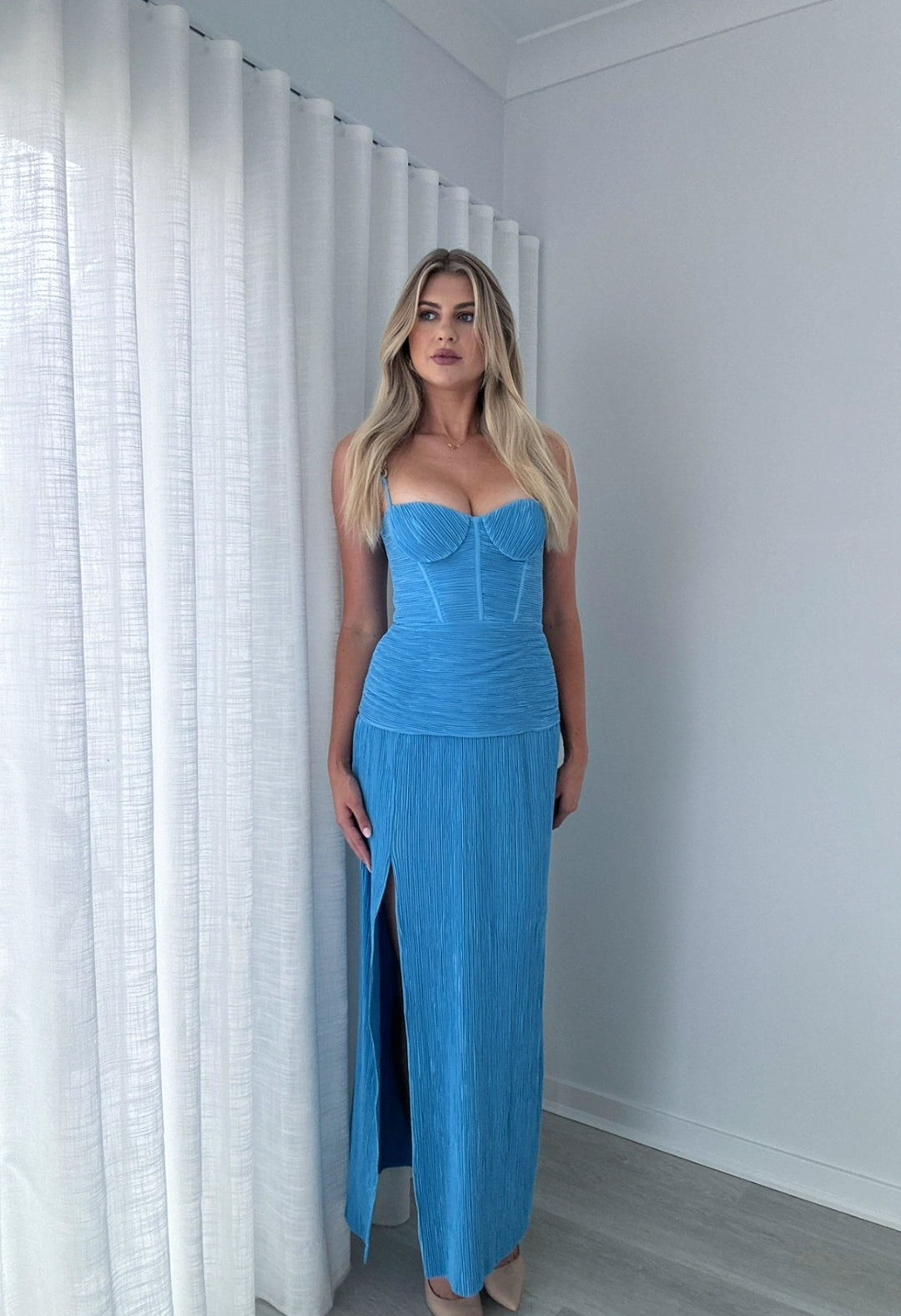 Hire MANNING CARTELL Double Time Pleat Dress In Cerulean Blue –  SUSTAINABLY. The Dress Hire