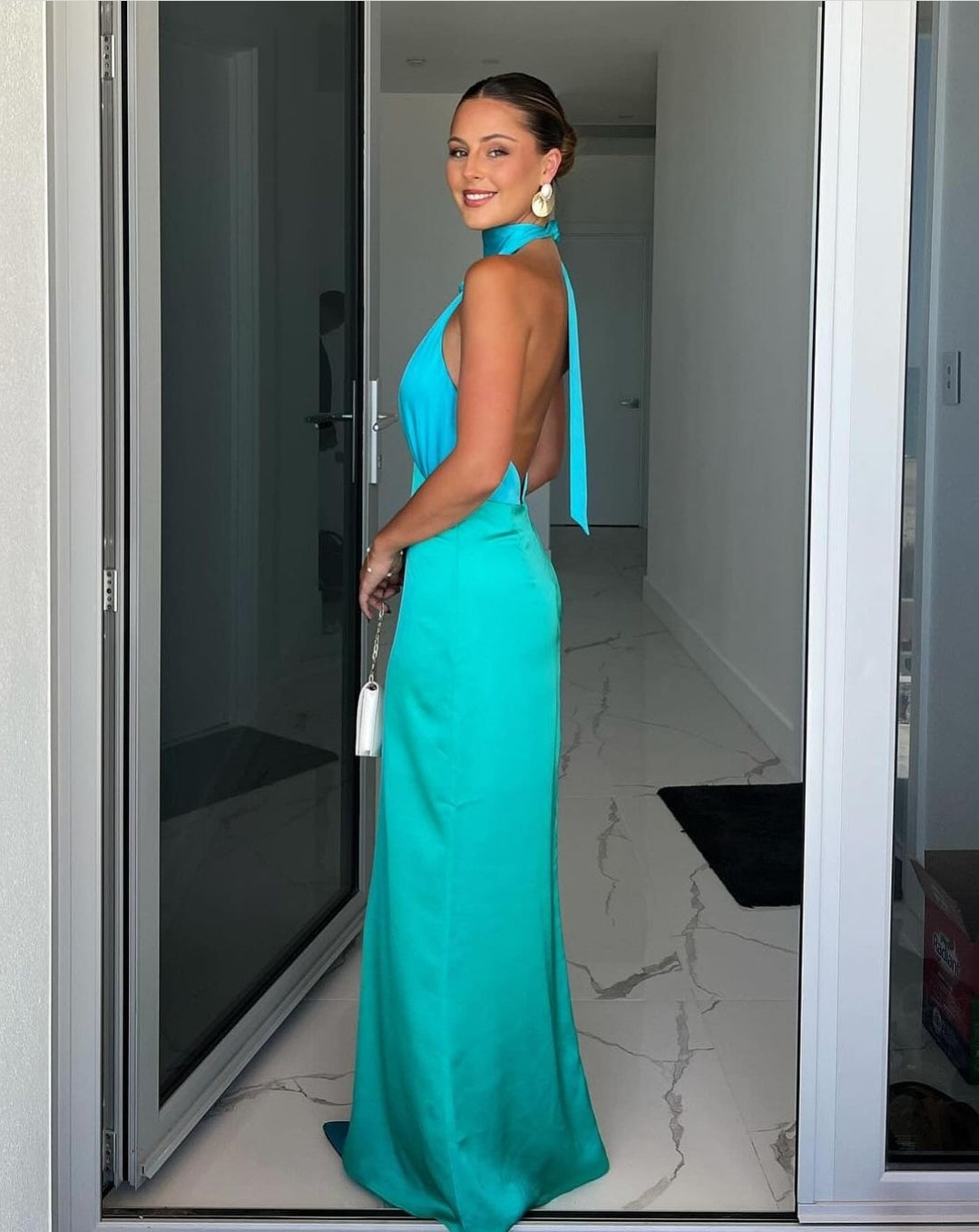 Hire THE WOLF GANG Oahu Slip Dress in Aquamarine – SUSTAINABLY. The Dress  Hire
