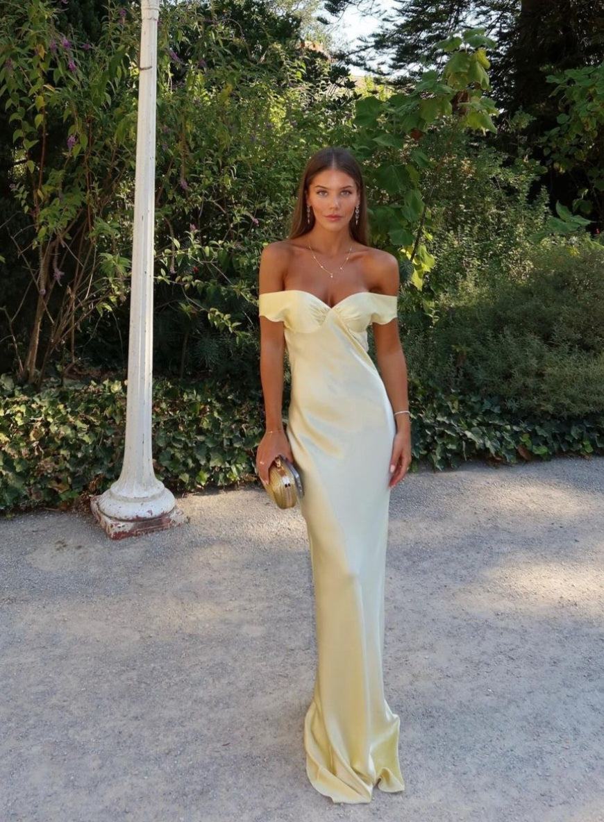 Hire NATALIE ROLT Bridget Gown in Lemon Yellow – SUSTAINABLY. The Dress Hire
