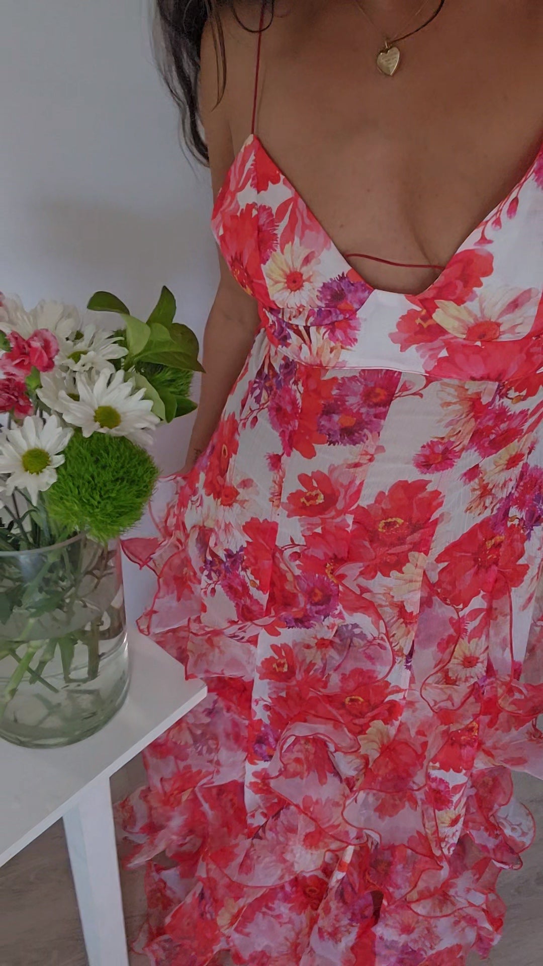 iris flower maxi dress menti Hire MENTI SANTORINI Iris Flower Dress in Red Sheer Floral Chiffon –  SUSTAINABLY. The Dress Hire