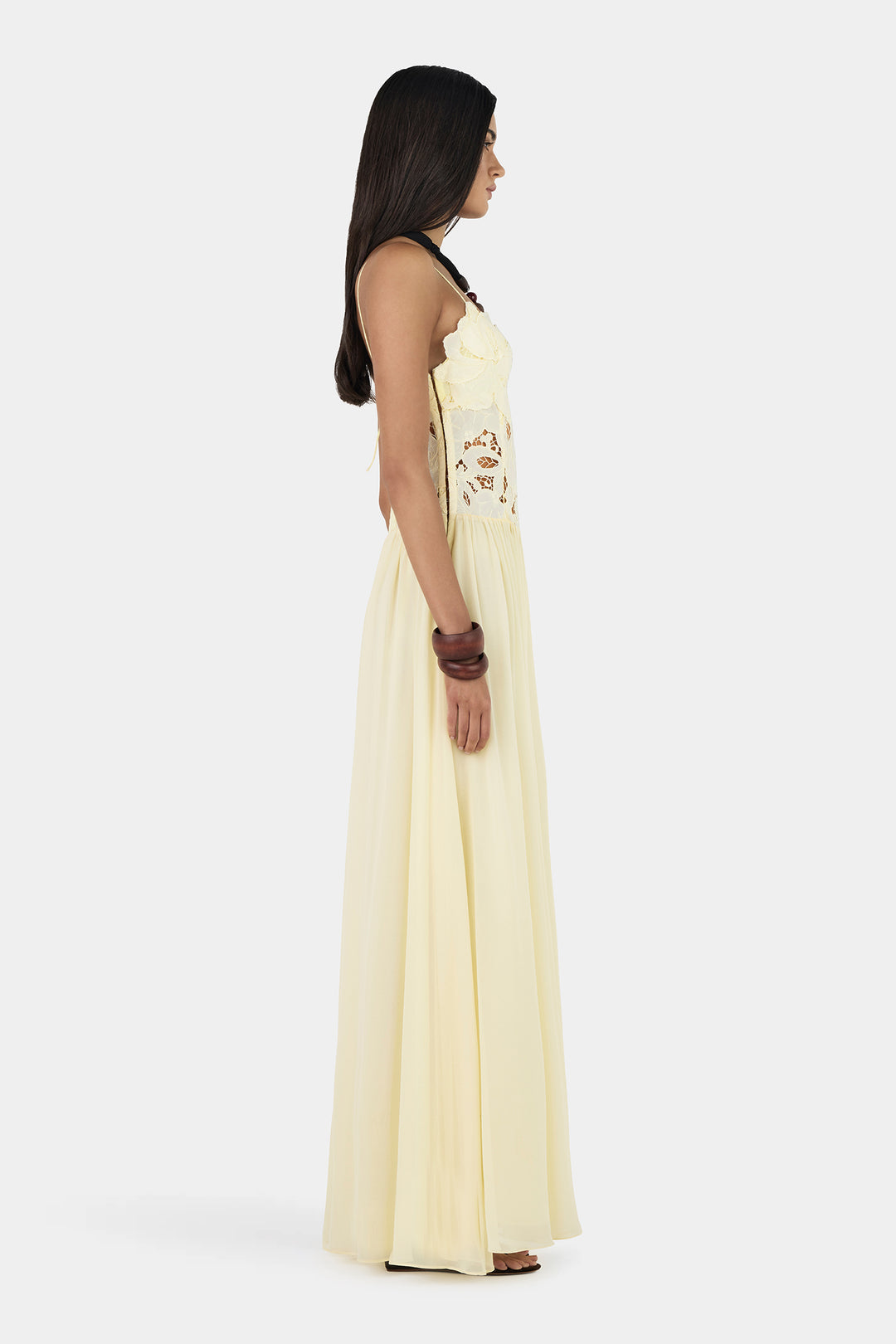 Hire HANSEN & GRETEL Stephanie Maxi Dress in Butter Yellow