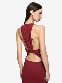 Hire BEC+BRIDGE Thalia V Maxi Dress in Syrah Red