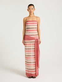 Hire BENNI Suki Maxi Dress in Melon Stripe