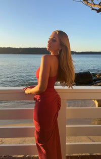 Hire BENNI Jade Maxi Dress in Scarlet Red