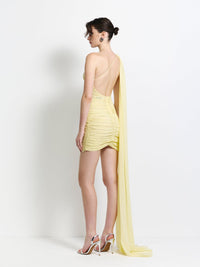 Hire EFFIE KATS Sabine Mini Dress in Lemon Yellow