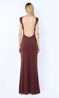 Hire BEC+BRIDGE Brigitte Cowl Neck Maxi Dress in Blackberry Brown