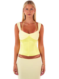 Hire I AM DELILAH. Scarlett SET Maxi Skirt and Corset Top in Butter Yellow