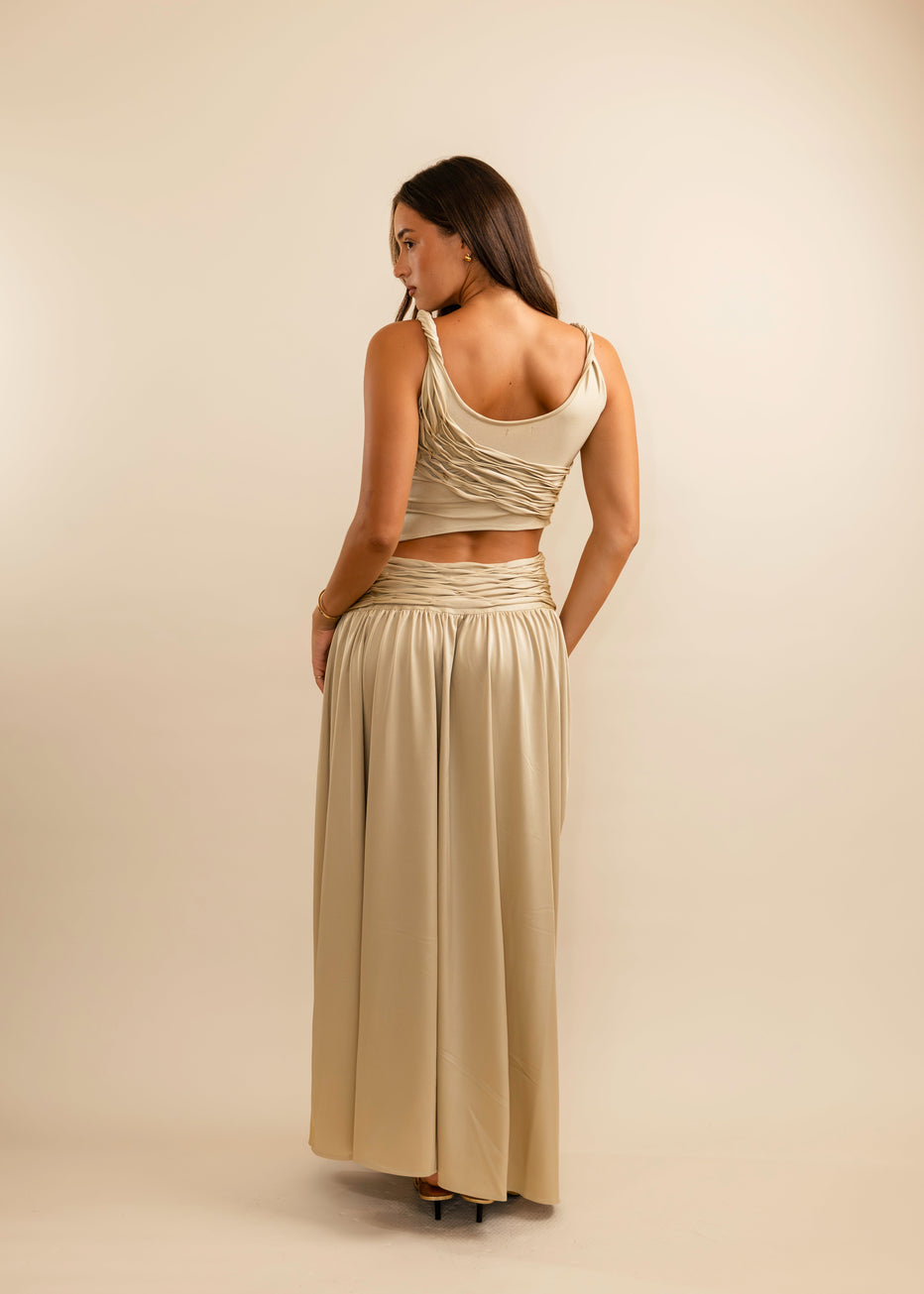 Hire KOSTER KULTURE Set Calypso Maxi Skirt and Top in Gold