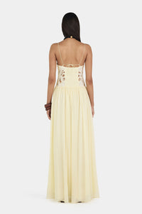Hire HANSEN & GRETEL Stephanie Maxi Dress in Butter Yellow