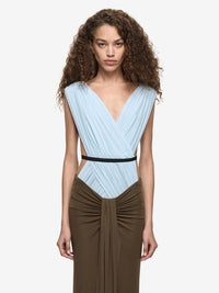 Hire BEC+BRIDGE Anaya V Maxi Dress in Mist Latte Black