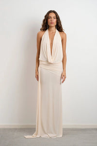 Hire DŽO Delia Maxi Dress in Rhinestone Cream