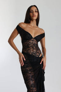 Hire NATALIE ROLT Aubrey Lace Dress in Black