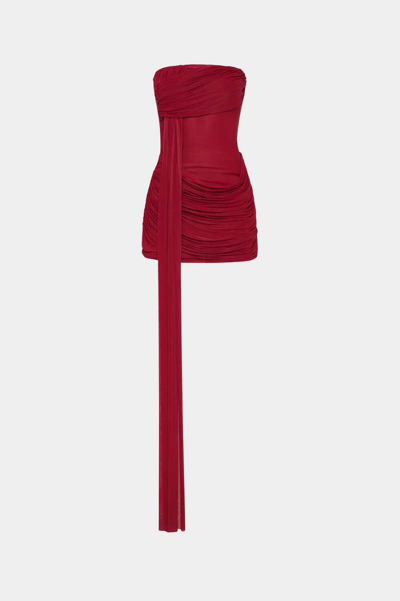Hire MISHA Ember Wrapped Mini Dress in Cherry Red – SUSTAINABLY. The Dress  Hire