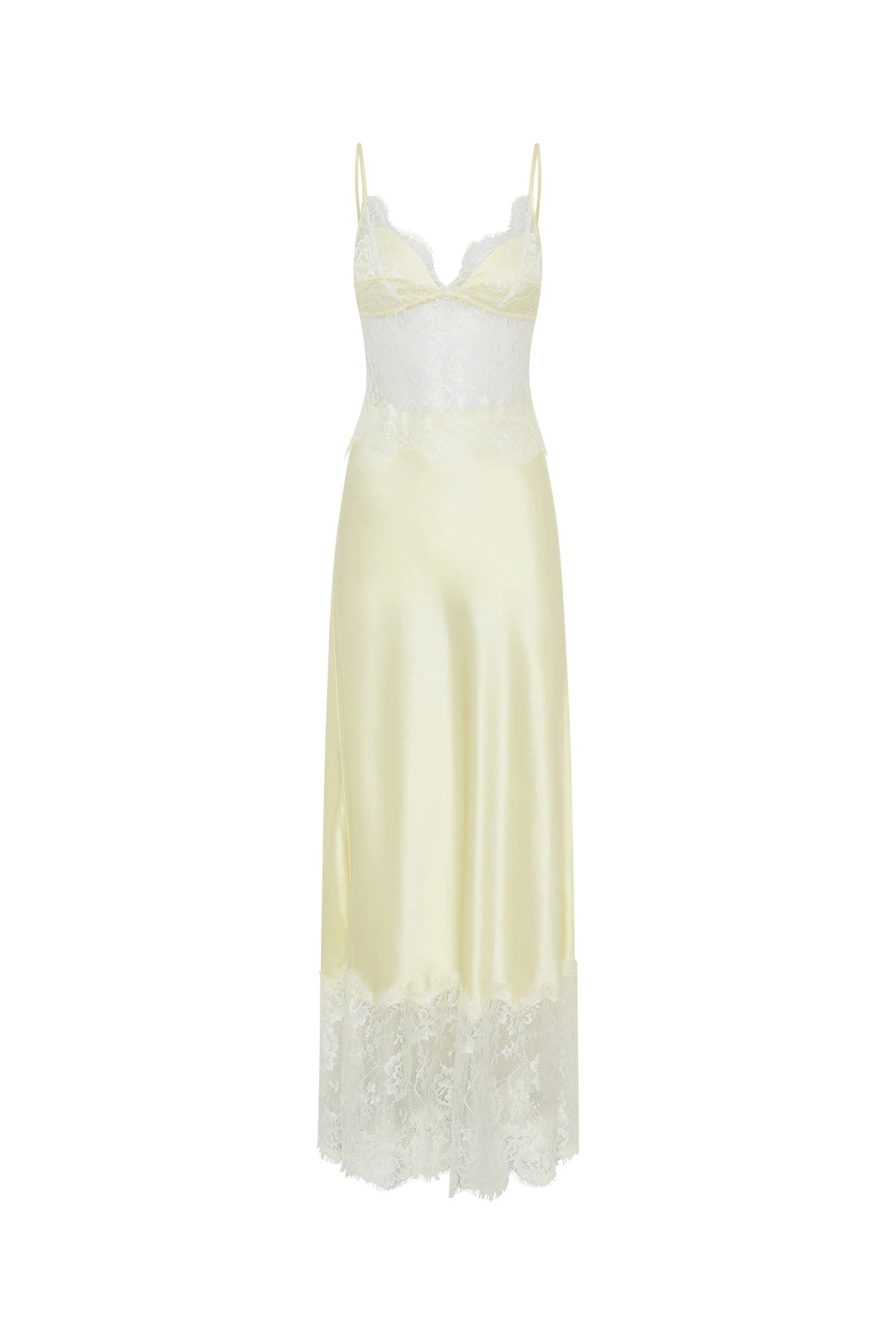 Hire SNEAKY LINK Jaz Hand Lilah Lace Maxi Dress in Lemon Yellow