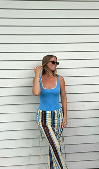 Hire BENNI Set Ayla Maxi Skirt and Addison Bodysuit in Ocean Stripe