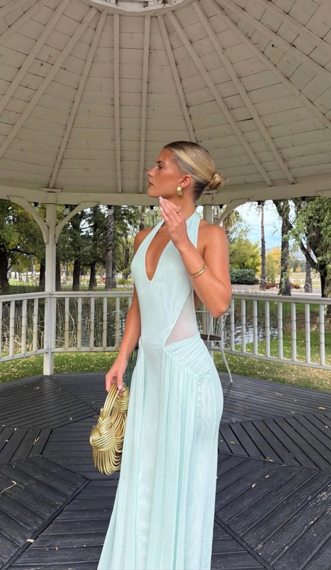 Hire BEC+BRIDGE Juniper Halter Maxi Dress in Spearmint