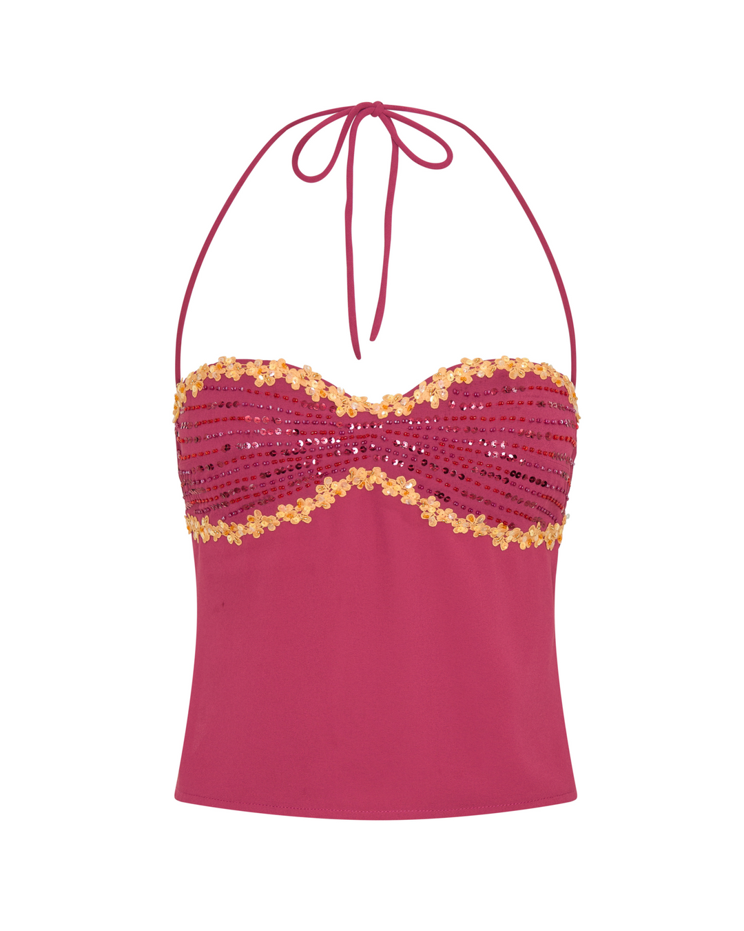 Hire I AM DELILAH. Jemima SET Midi Skirt and Halter Top in Wine Red