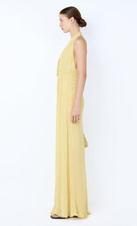 Hire BEC+BRIDGE Cassis Drape Maxi Dress in Citron