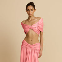 Hire ARCINA ORI Set Alessia Maxi Skirt and Crop Top in Dusty Pink
