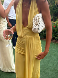 Hire BEC+BRIDGE Cassis Drape Maxi Dress in Citron