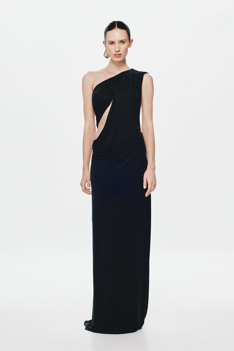 Hire MISHA Solstice Cupro Maxi Dress in Black