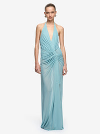 Hire BEC+BRIDGE Xanthi V Neck Maxi Dress in Bermuda Blue