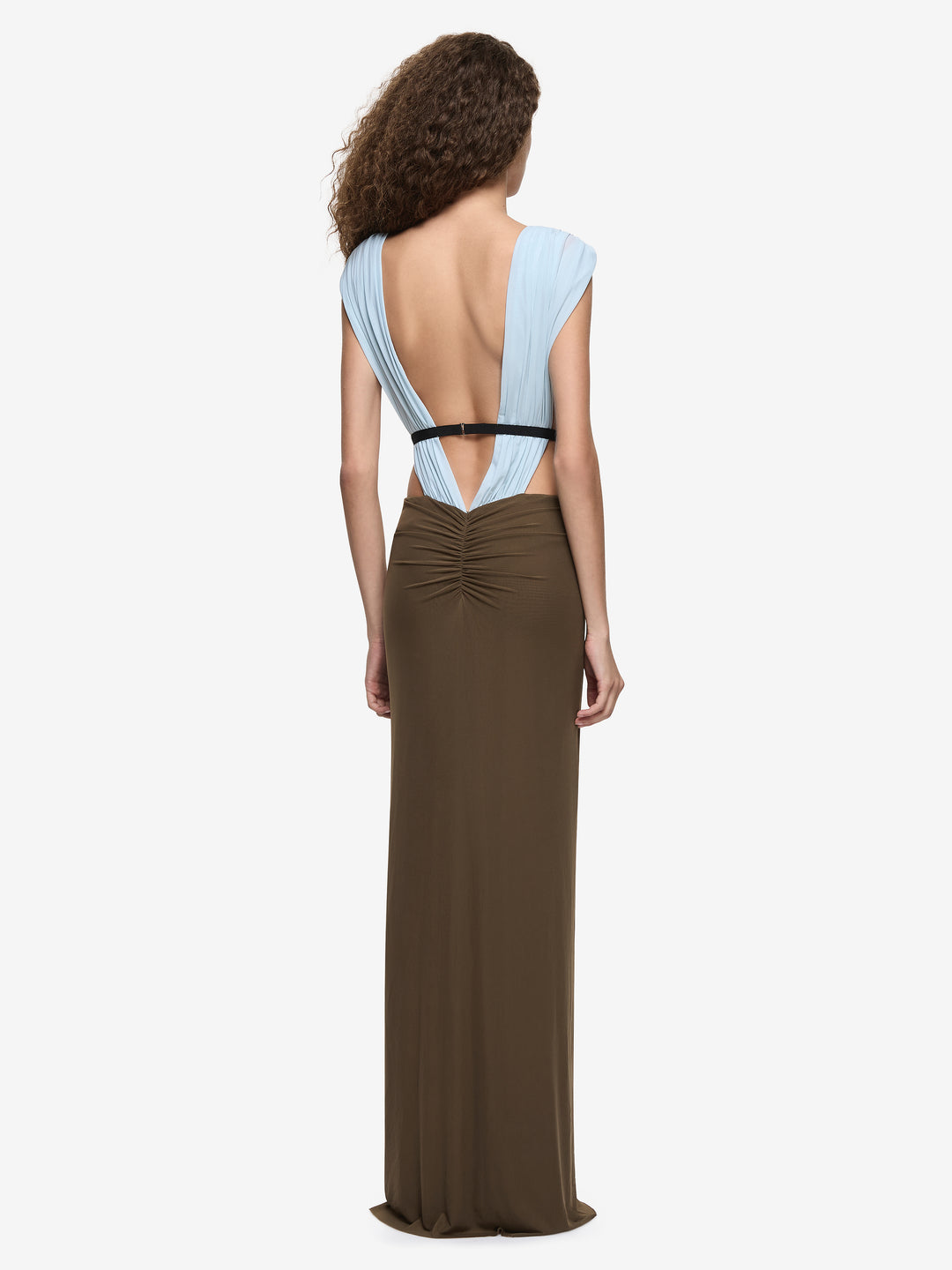 Hire BEC+BRIDGE Anaya V Maxi Dress in Mist Latte Black