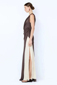Hire BEC+BRIDGE Augustin Asym Dress in Dark Chocolate Snow