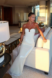 Hire KAIA ATELIER Birthday Edition 01 Sequin Maxi Dress in Ivory White