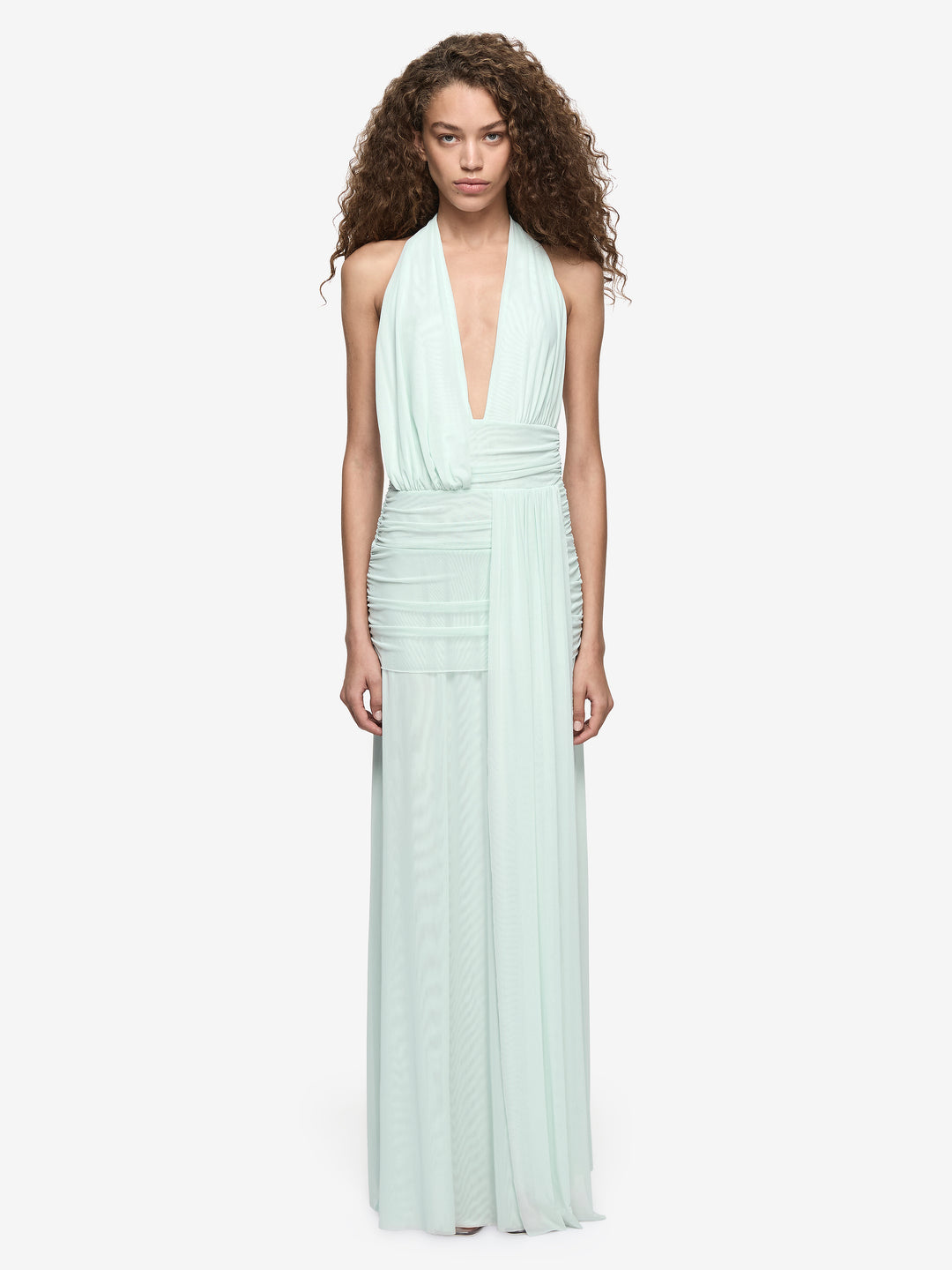 Hire BEC+BRIDGE Wren Drape Maxi Dress in Spearmint Cassis
