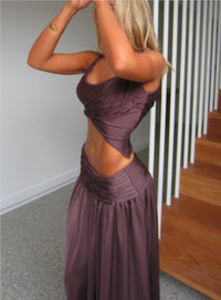 Hire KOSTER KULTURE Set Calypso Maxi Skirt and Top in Plum Brown