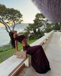 Hire ARCINA ORI Set Alessia Maxi Skirt and Crop Top in Plum