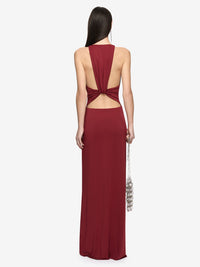 Hire BEC+BRIDGE Thalia V Maxi Dress in Syrah Red